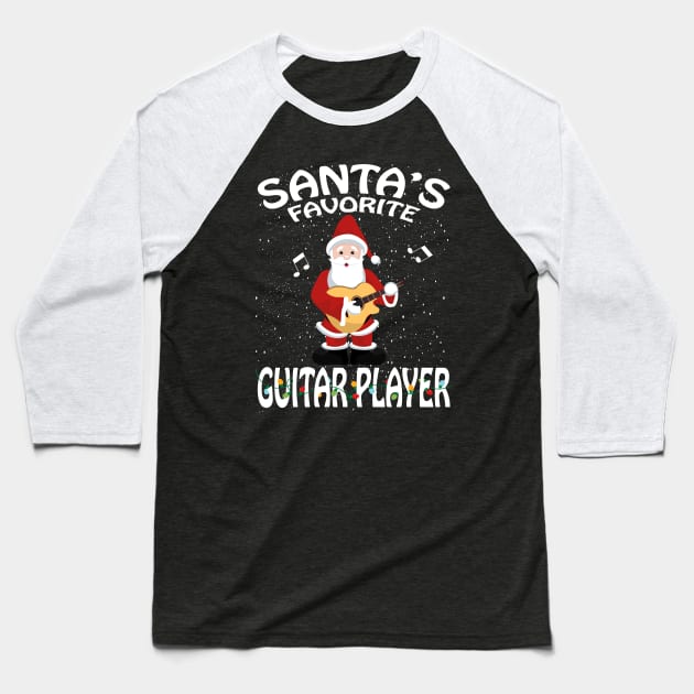 Santas Favorite Guitar Player Christmas Baseball T-Shirt by intelus